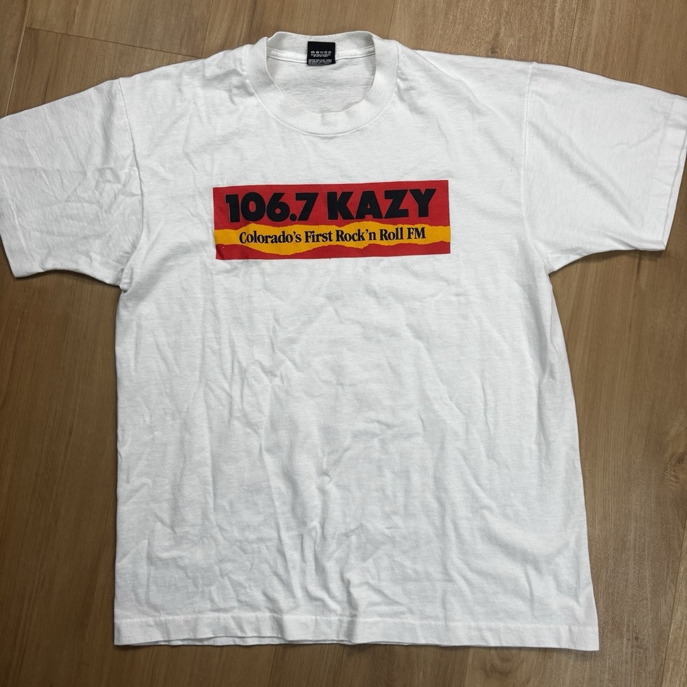 Vintage 106.7 KAZY Colorado Radio Station Tshirt XL Single Stitch Made In USA